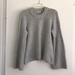 Madewell grey bell sleeve sweater